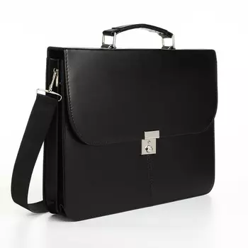 Портфель деловой на клапане, чёрный