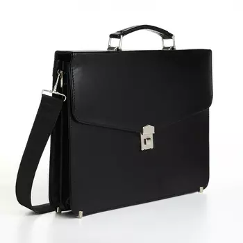 Портфель деловой на клапане, чёрный