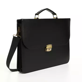 Портфель деловой на клапане, чёрный