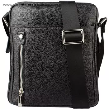 Сумка мужская, отдел на молнии, 2 наружных кармана, регулируемый ремень, цвет черный