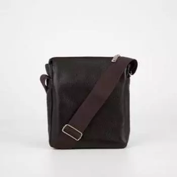 Сумка мужская, отдел на молнии, 2 наружных кармана, регулируемый ремень, цвет коричневый