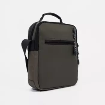 Сумка мужская на молнии, наружный карман, цвет хаки