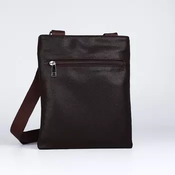 Сумка планшет мужская TEXTURA на молнии, наружный карман, коричневая