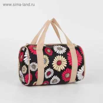 Сумка на молнии, цвет чёрный/бежевый