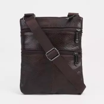 Сумка на молнии, цвет коричневый