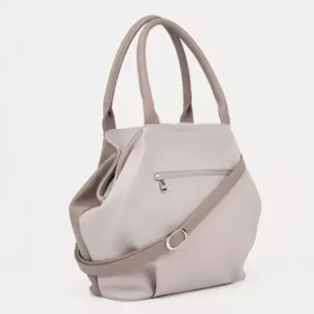 Сумка-саквояж на молнии, цвет коричневый