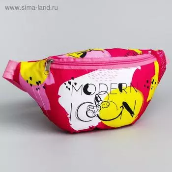 Сумка на пояс Минни Маус, 25*6*13, отд на молнии, без подклада, малиновый