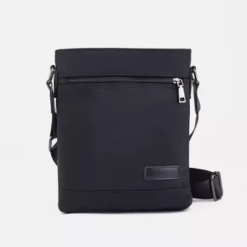 Сумка на молнии, 2 наружных кармана, цвет чёрный