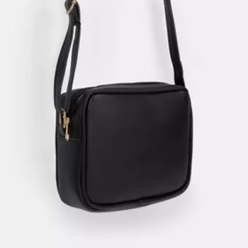 Сумка, отдел на молнии, цвет чёрный/белый