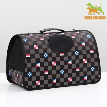 Сумка-переноска каркасная "Виши", размер L, 53 х 21 х 29 см, коричневая