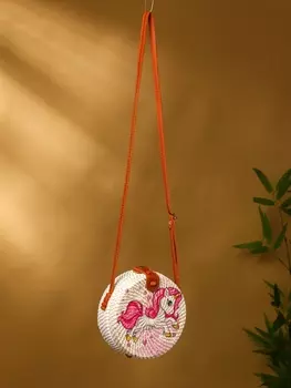 Сумка плетеная ротанг "Единорог", 15х6х60 см