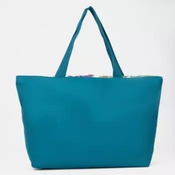 Сумка пляжная на молнии, цвет бирюзовый/разноцветный