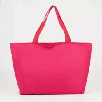 Сумка пляжная на молнии, без подклада, цвет розовый