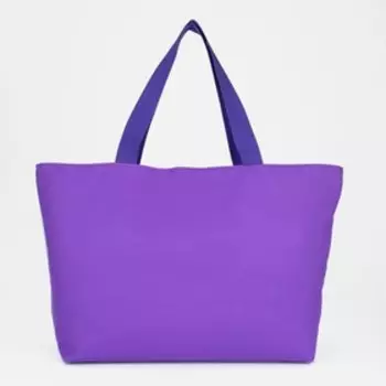 Сумка пляжная на молнии, без подклада, цвет сиреневый/лимон