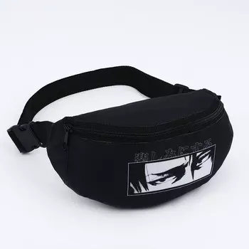 Сумка поясная Аниме, 32815 см, отдел на молнии, чёрная
