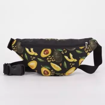 Сумка поясная «Авокадо», 32х8х15 см, отдел на молнии, наружный карман, цвет чёрный
