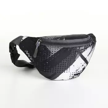 Сумка поясная детская на молнии, цвет чёрный