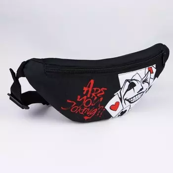 Сумка поясная «Джокер» 32х8х15 см, отдел на молнии, цвет чёрный