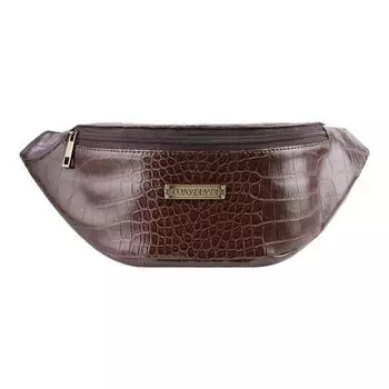 Сумка поясная, молния, иск.кожа, цвет коричневый 350x120x50