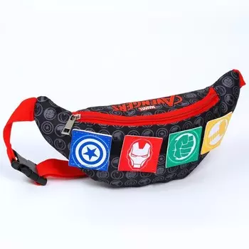 Сумка пояснаяя, 25х6х13 см, на липучках, Мстители. р-р ремня 42-74 см