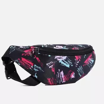 Сумка поясная на молнии, цвет чёрный