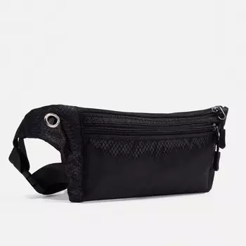 Сумка поясная на молнии, цвет чёрный