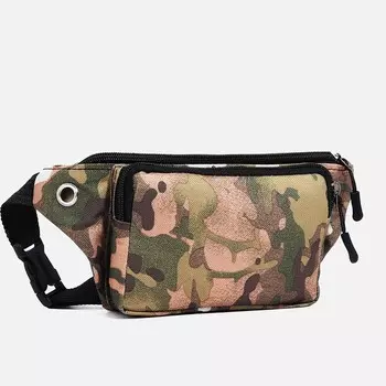 Сумка поясная на молнии, цвет камуфляж