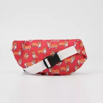 Сумка поясная на молнии, цвет красный