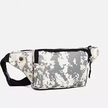 Сумка поясная на молнии, цвет серый