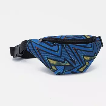 Сумка поясная на молнии, цвет синий