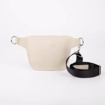 Сумка поясная, отдел на молнии, регулируемый ремень, цвет бежевый