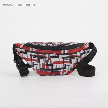 Сумка поясная, отдел на молнии, регулируемый ремень, цвет разноцветный