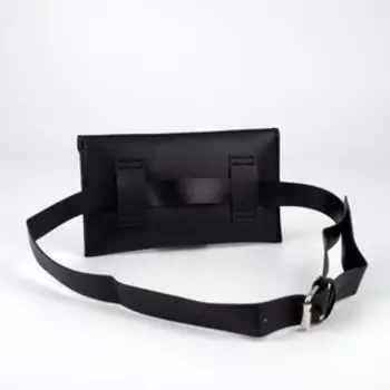 Сумка поясная с металлическим кольцом, 19х11см, «СПАСИБО, но НЕТ», цвет чёрный