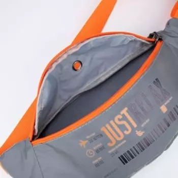 Сумка поясная светоотражающая JUST RELAX 35х12х5 см, цвет серый