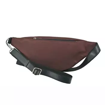 Сумка поясная (В2735-01141) натуральная кожа + текстиль, красный, 1х210х29 см