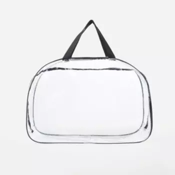 Сумка ПВХ на молнии, цвет прозрачный/чёрный