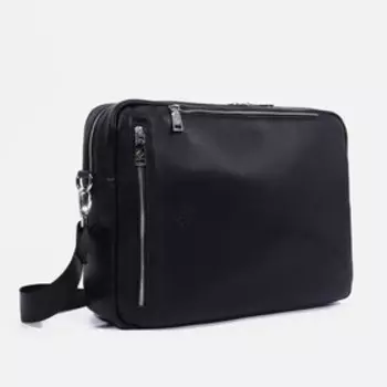 Сумка-рюкзак на молнии, 4 наружных кармана, длинный ремень, цвет чёрный