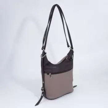 Сумка-рюкзак на молнии, цвет коричневый