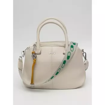 Сумка саквояж, 2 отдела на молнии, цвет белый 34х15х23см