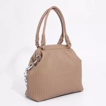 Сумка-саквояж на молнии, цвет бежевый