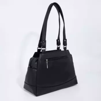 Сумка-саквояж "Сакси" на молнии, цвет чёрный