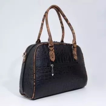 Сумка-саквояж на молнии, цвет чёрный