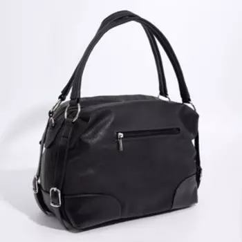 Сумка-саквояж на молнии, цвет чёрный