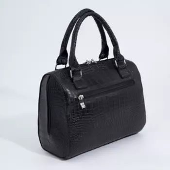 Сумка-саквояж на молнии, цвет чёрный