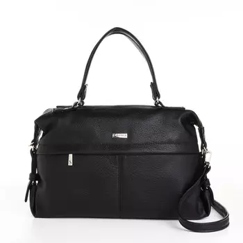 Сумка-саквояж на молнии, цвет чёрный