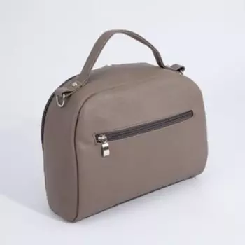 Сумка-саквояж Vita на молнии, наружный карман, цвет серо-коричневый