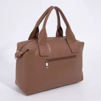 Сумка-саквояж на молнии, цвет коричневый