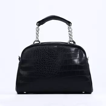 Сумка женская TEXTURA, саквояж, средний размер , цвет чёрный