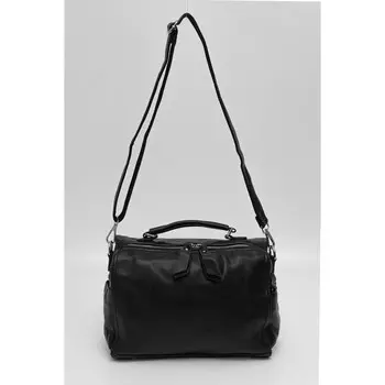 Сумка Саквояж, отдел на молнии, цвет черный 30х12х19см