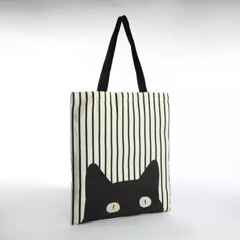 Сумка шопер без застёжки, из текстиля, цвет бежевый